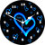 3d blue heart2 wall clock