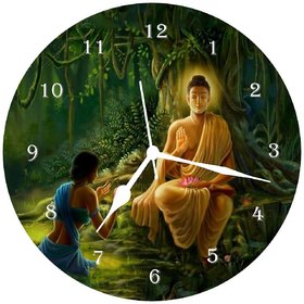 3d green buddha wall clock