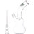 Moksha 8 Inch Double Bulb Leaf Print Clear Glass Waterpipe Bong.