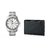 Rico Sordi Round Dial Multicolor Metal Strap Quartz Watch For Men With Wallet