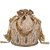 TARUSA Silver White Brocade Embroidered Motif Potli For Women