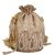 TARUSA Silver White Brocade Embroidered Motif Potli For Women