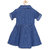 Meia for girls Blue self design embroided denim dress