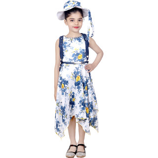 Buy Kbkidswear Girl S Net Denim Indo Western Dress With Stylish