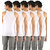 Solo Men's Casual Sleeveless U Shape White Fine Vest (Pack of 5)
