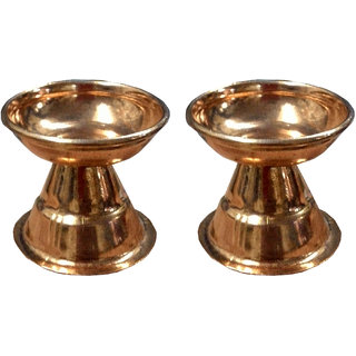 Pure Copper Standing Diya - Set of 2