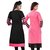Rise On Fab New Pink And Black Color Simple Printed Indo Cotton Semi Stitched Kurti (DOT COMBO)