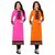 Rise On Fab Designer Baby Pink And Orange Color indo cotton semi Stitched Printed Combo Kurti (BABY + ORANGE)