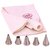 NOOR COMBO OF ICING BAG WITH 5 NOZZLES AND SET OF FLOWER , HEART AND ROUND SHAPE CAKE MOULDS