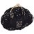 TARUSA Black Net Abstract Embroidery Clutch For Women