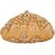 TARUSA Golden Peach Net Abstract Embroidery Clutch For Women