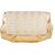 TARUSA Ivory Gold Synthetic Geometric Texture Clutch For Women