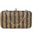 TARUSA Black Synthetic Geometric Texture Box Clutch For Women