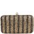TARUSA Black Synthetic Geometric Texture Box Clutch For Women