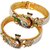 Jewels Kafe Alloy 18K Yellow Gold Bracelet(Pack of 2)