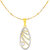 Asmitta Jewellery Gold Plated Gold Brass  Copper Pendant With Chain  Earrings For Women