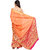 Pink Courtyard Women Silk Banarasi Orange Saree