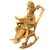 Reptum decor White Metal Gold Plated Resting Ganesha Showpieces /Idol on Chair For Home Decor and Gift Purpose