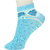 Neska Moda Women 3 Pairs Cotton Ankle Length Socks Blue Red S791