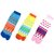 Neska Moda 3 Pair Women Cotton Thumb Ankle Length Socks Yellow Blue and Pink S78