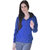 Christy World Blue Lycra Zippered Jackets Jacket For Women