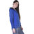 Christy World Blue Lycra Zippered Jackets Jacket For Women