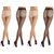 Neska Moda Women 4 Pair Black and Skin Panty Hose Long Comfort Stockings