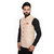 Wearza Men's Cream Woven Cotton Blend Sleevless Rounded Bottom Nehru and Modi Jacket Ethnic Style For Party Wear, Sizes S-XXXL
