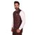 Wearza Men's Coffee Woven Cotton Blend Sleevless Rounded Bottom Nehru and Modi Jacket Ethnic Style For Party Wear, Sizes S-XXXL