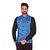 Wearza Men's Blue Woven Cotton Blend Sleevless Rounded Bottom Nehru and Modi Jacket Ethnic Style For Party Wear, Sizes S-XXXL