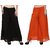 BuyNewTrend Black Orange Plain Georgette Palazzo Pant For Women (Pack of 2)