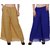 BuyNewTrend Beige Royal Blue Plain Georgette Palazzo Pant For Women (Pack of 2)