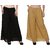 BuyNewTrend Black Beige Plain Georgette Palazzo Pant For Women (Pack of 2)