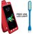 360 Degree Full Body Protection Front  Back Case Cover (iPaky Style) with Tempered Glass for VIVO Y51 (RED) + USB LED Light