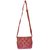 Envie Faux Leather Pink Embellished Magnetic Snap Crossbody Bag