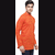 RG Designers Mens Orange Self Design Full Sleeve Kurta