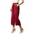 Miss Chase Women's Magenta Solid Straight Fit Belted Culottes