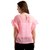 Miss Chase Women's Pink Round Neck Half Sleeve Solid Layered Sheer Ruffled Top
