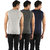 Solo Mens Designer Round Neck Cotton Muscle Tee Vest Casual Sleeveless (Pack of 3)