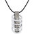 The Jewelbox Funky Punk Biker 5 Rings Black Surgical Stainless Steel Pendant Necklace Chain For Boys Men