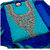 Blue chanderi embroidery semi stitched salwar suit