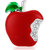 Mahi Rhodium Plated Lovely Apple Unisex Brooch Pin With Crystal Stones Bp11 