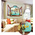 3D Fake Window Water Sitting Room The Bedroom of Venice Background Wall Stickers - Multicolor