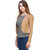 BuyNewTrend Cotton Lycra Beige Shrug with Top For Women