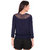BuyNewTrend Navy & Peach Crepe Lace Top For Women (Pack of 2)