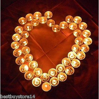 5+ Hours Lighting Pack Of 50 Tealight Candles For Diwali Gift
