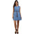 BuyNewTrend Blue Sleeveless Denim Dress For Women