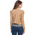BuyNewTrend Cotton Lycra Beige Shrug with Top For Women