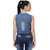 BuyNewTrend Sleeveless Denim Blue Shrug/Jacket For Women
