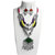JewelMaze Rhodium Plated Multicolour Navratri Special Necklace Set -1110884